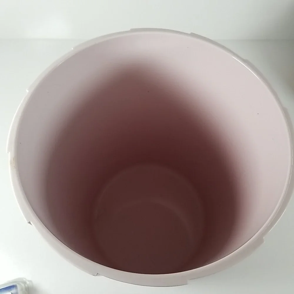 Vintage 1980s Wave Creative Bath Pink Waste Bin Trash Can Plastic Sleek